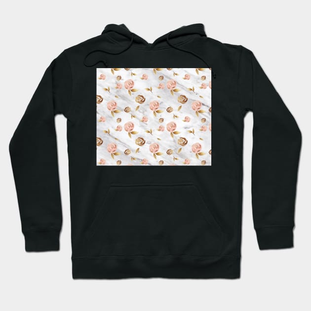 Golden rose marble Hoodie by marbleco